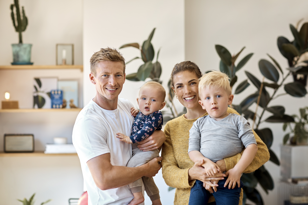 Familie med to børn